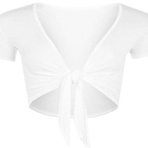 Small/Medium White Crop Tie Top